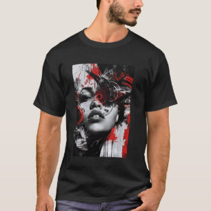Abstraktes mechanisches Porträt Avantgarde Grunge  T-Shirt