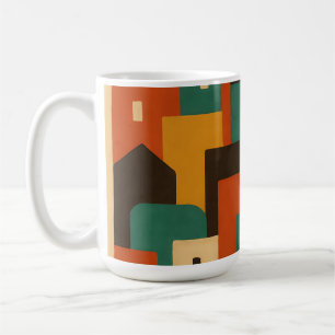 Abstraktes mediterranes Dorf geometrisch Kaffeetasse