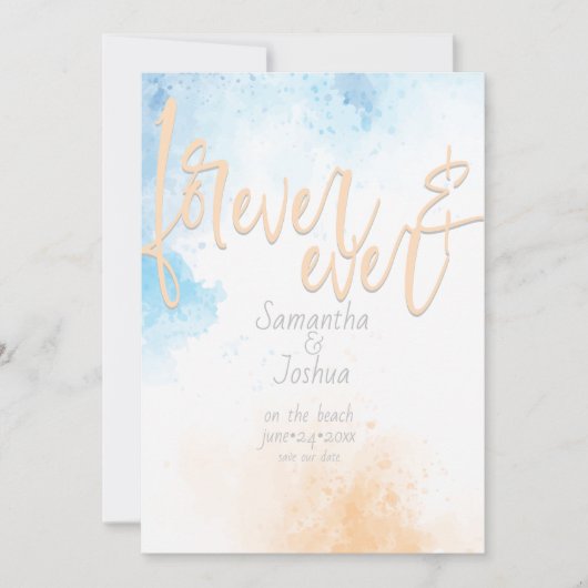 Abstraktes Meer und Strand Save the Date Einladung (Vorderseite)