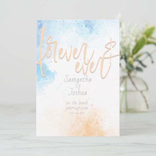 Abstraktes Meer und Strand Save the Date Einladung (Stehend Vorderseite)