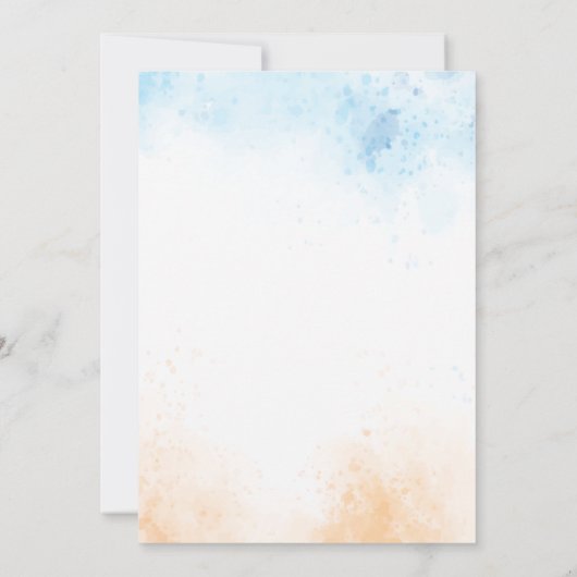 Abstraktes Meer und Strand Save the Date Einladung (Rückseite)