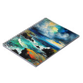 Abstraktes Meer und Sturm | Notebook-Journal Notizblock (Linke Seite)