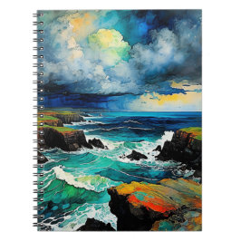 Abstraktes Meer und Sturm | Notebook-Journal Notizblock