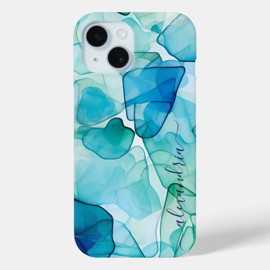 Abstraktes Meerglas mit Namen Case-Mate iPhone Hülle (Rückseite)