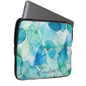 Abstraktes Meerglas mit Namen Laptopschutzhülle (Vorne Rechts)