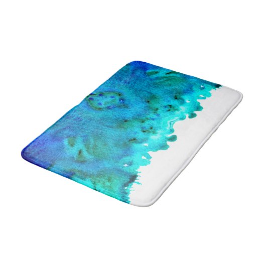 abstraktes Meerwasser-Design Badematte (Schrägansicht)