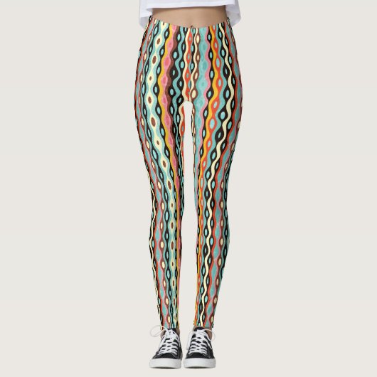 Abstraktes Mehrfarbenmuster Leggings (Vorderseite)
