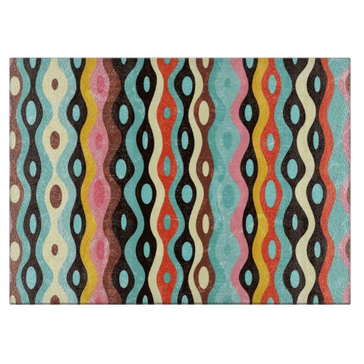 Abstraktes Mehrfarbenmuster Schneidebrett (Vorderseite)