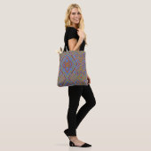 Abstraktes mehrfarbiges blaues Muster Tasche (Am Model)