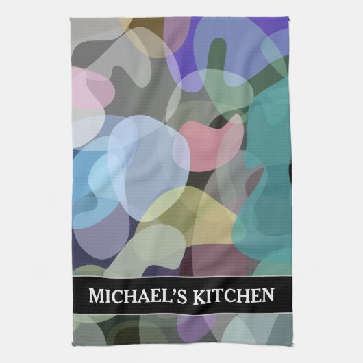 Abstraktes mehrfarbiges Blotchmuster + Individuell Geschirrtuch (Vertikal)