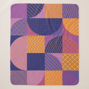 Abstraktes mehrfarbiges geometrisches Vintages Mus Sherpadecke