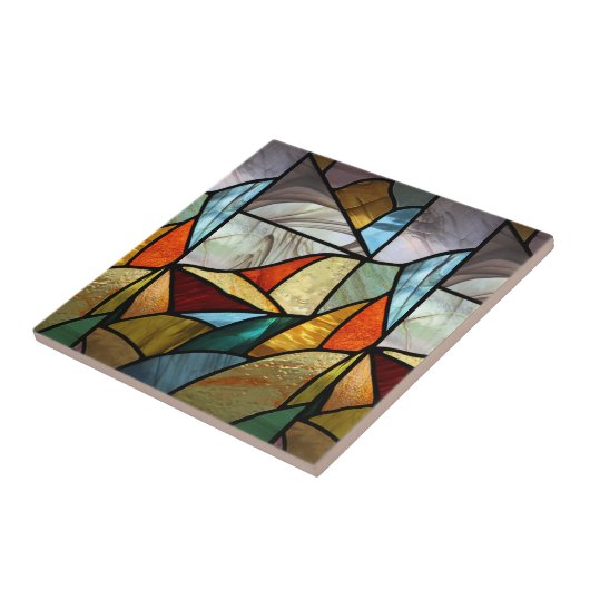 Abstraktes mehrfarbiges Glas Fliese (Seite)