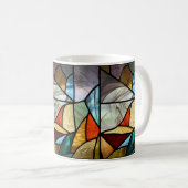 Abstraktes mehrfarbiges Glas Kaffeetasse (VorderseiteRechts)