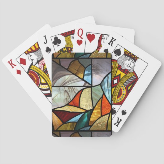 Abstraktes mehrfarbiges Glas Spielkarten (Rückseite)