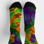 Abstraktes mehrfarbiges Malmuster Socken (Oben)