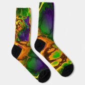 Abstraktes mehrfarbiges Malmuster Socken (Rechts)