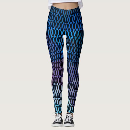 Abstraktes, mehrfarbiges Muster, Maschenmuster, Sp Leggings (Vorderseite)