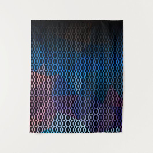 Abstraktes, mehrfarbiges Muster, Maschenmuster, Sp Wandteppich (Vorderseite)