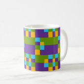 Abstraktes mehrfarbiges Muster mit Quadraten Kaffeetasse (VorderseiteRechts)
