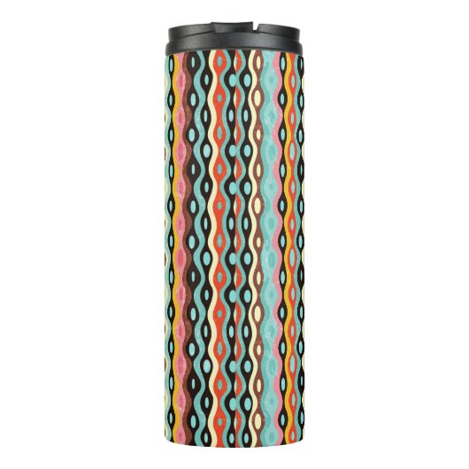Abstraktes mehrfarbiges Muster Thermosbecher (Rückseite)