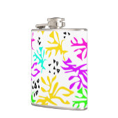 Abstraktes mehrfarbiges Neonmuster Flachmann (Links)