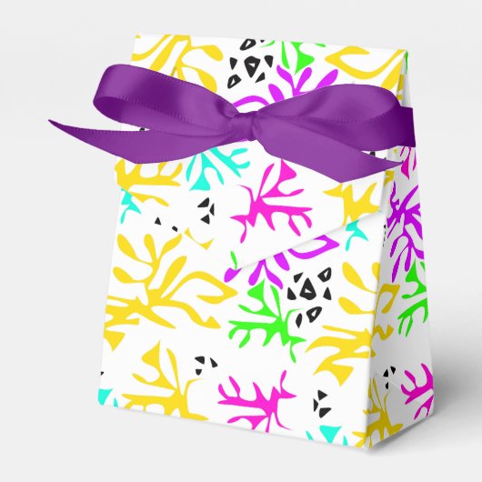 Abstraktes mehrfarbiges Neonmuster Geschenkschachtel (Vorderseite)