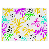 Abstraktes mehrfarbiges Neonmuster Große Geschenktüte (Vorderseite)