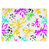 Abstraktes mehrfarbiges Neonmuster Große Geschenktüte (Rückseite)