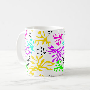 Abstraktes mehrfarbiges Neonmuster Kaffeetasse
