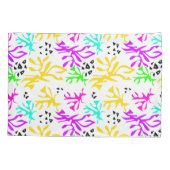 Abstraktes mehrfarbiges Neonmuster Kissenbezug (Rückseite)