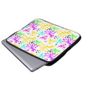 Abstraktes mehrfarbiges Neonmuster Laptopschutzhülle (Vorne Knopf)