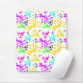 Abstraktes mehrfarbiges Neonmuster Mousepad (Mit Mouse)