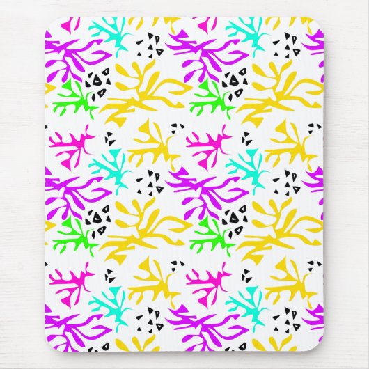 Abstraktes mehrfarbiges Neonmuster Mousepad (Vorne)