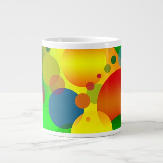 Abstraktes mehrfarbiges Schaltkreisdesign Jumbo-Tasse (Vorderseite)