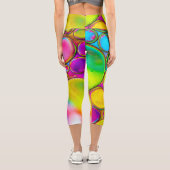 Abstraktes mehrfarbiges Splash-Design Capri Leggings (Rückseite)