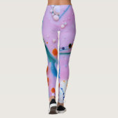 Abstraktes mehrfarbiges Splash-Design Leggings (Rückseite)