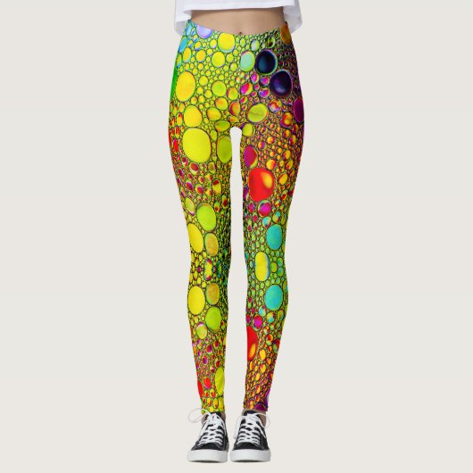 Abstraktes mehrfarbiges Splash-Design Leggings (Vorderseite)