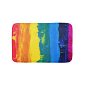Abstraktes mehrfarbiges Streifendesign Badematte (Vorderseite)