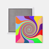 Abstraktes mehrfarbiges Swirl Magnet (Vorderseite/Rückseite)