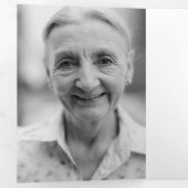 Abstraktes Memoryprogramm mit Aquamarin rosa Blume Dreifach-gefaltete Programmkarte (Innen Erste Seite)