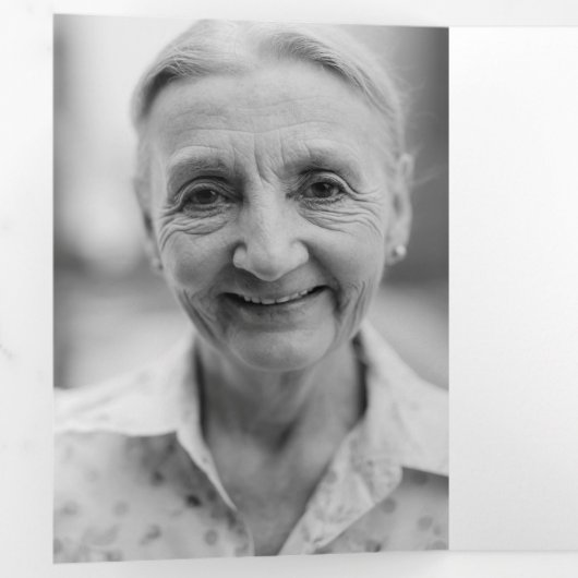 Abstraktes Memoryprogramm mit Aquamarin rosa Blume Dreifach-gefaltete Programmkarte (Innen Erste Seite)