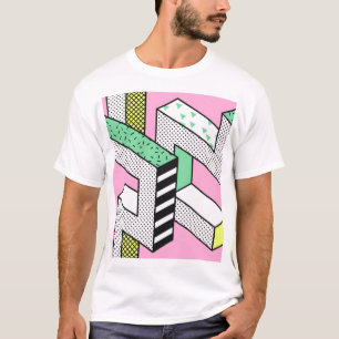 Abstraktes Memphis: Geometrische Formen der 80er J T-Shirt
