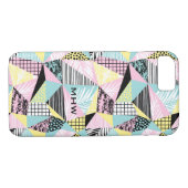 Abstraktes Memphis-Muster benutzerdefinierte Monog Case-Mate iPhone Hülle (Rückseite (Horizontal))