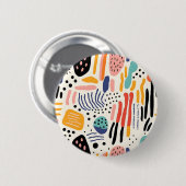 Abstraktes Memphis-Organisches-Formen-Muster Button (Vorne & Hinten)