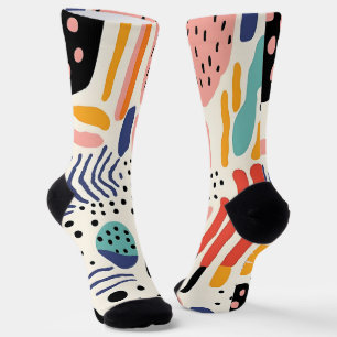 Abstraktes Memphis-Organisches-Formen-Muster Socken