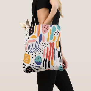 Abstraktes Memphis-Organisches-Formen-Muster Tasche