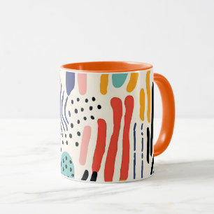 Abstraktes Memphis-Organisches-Formen-Muster Tasse