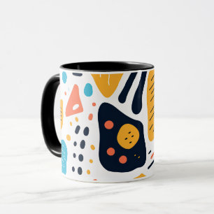 Abstraktes Memphis-Stil-Organische-Formen-Muster Tasse