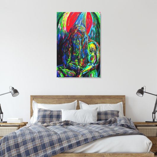 Abstraktes Menschenöl auf Leinwand (Insitu (Schlafzimmer))