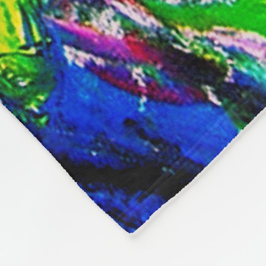 Abstraktes Menschenöl auf Leinwand Fleecedecke (Ecke)